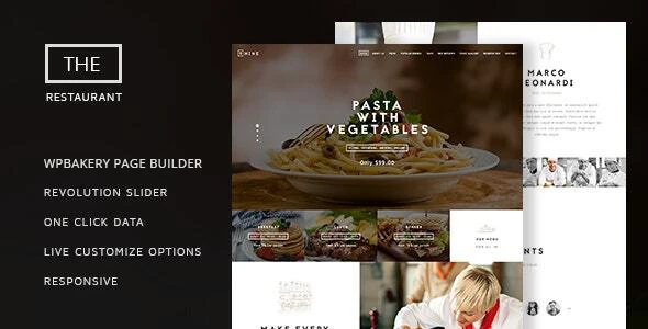 The Restaurant – Restauranteur and Catering One Page Theme