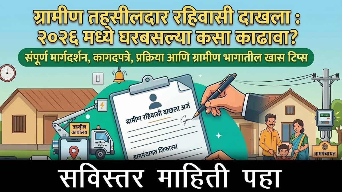 ग्रामीण तहसीलदार रहिवासी दाखला, Gramin Tahsildar Rahivasi Dakhla