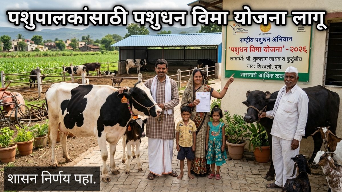 राज्य शासनाचा मोठा निर्णय! पशुपालकांसाठी 'Pasudhan Vima Yojana' लागू पहा शासन निर्णय.