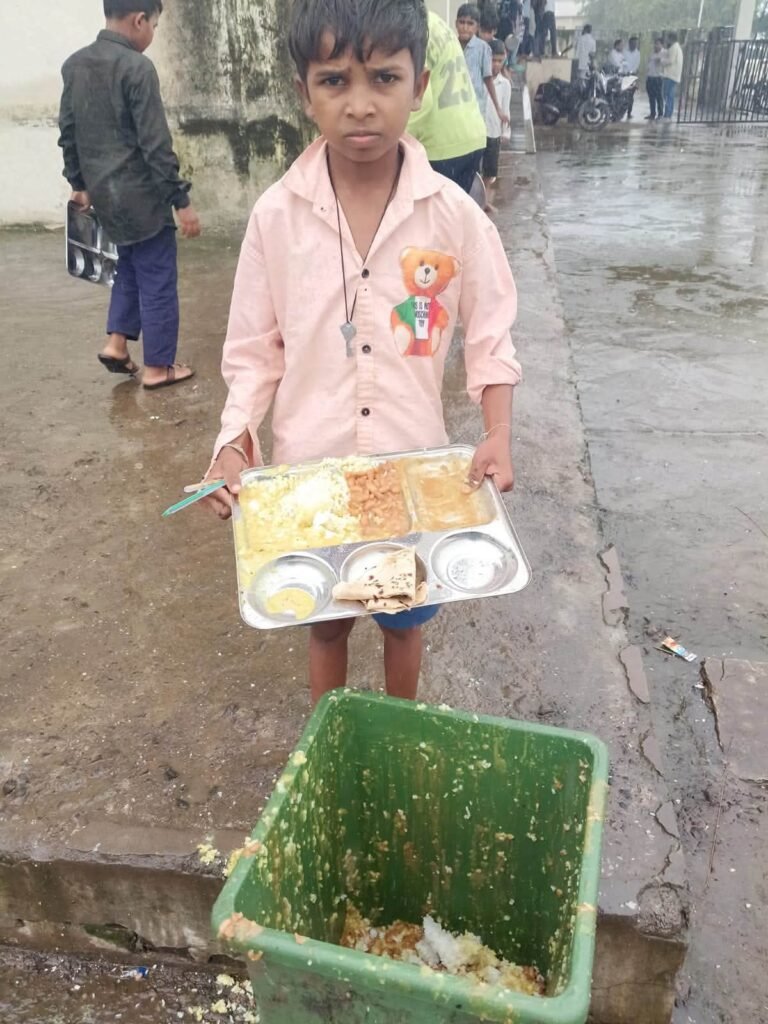 Shambles of the nutritional meal scheme at the government ashram school in Sakri taluka: