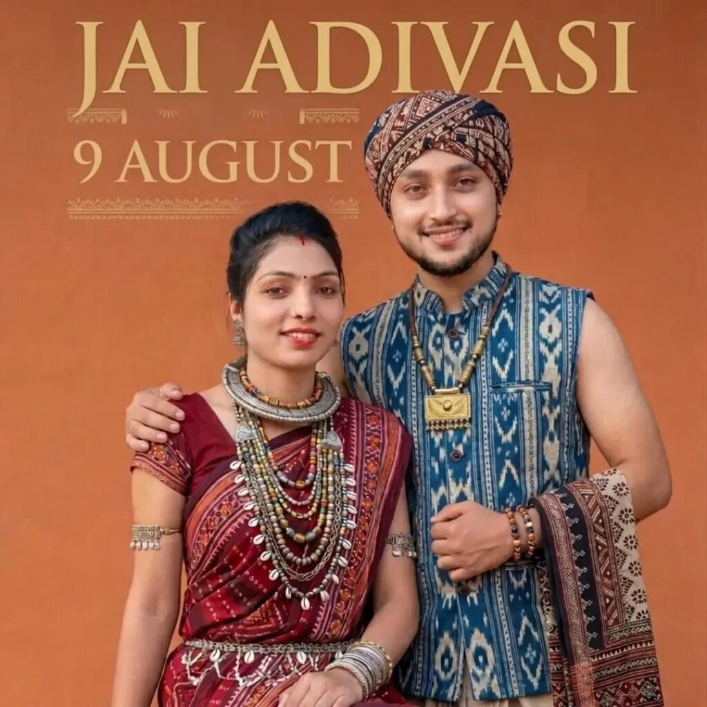 Girl And Boys Adivasi Divas Banner Formate 1 Design Marathi, प्रतिमा ai द्वारे निर्मित