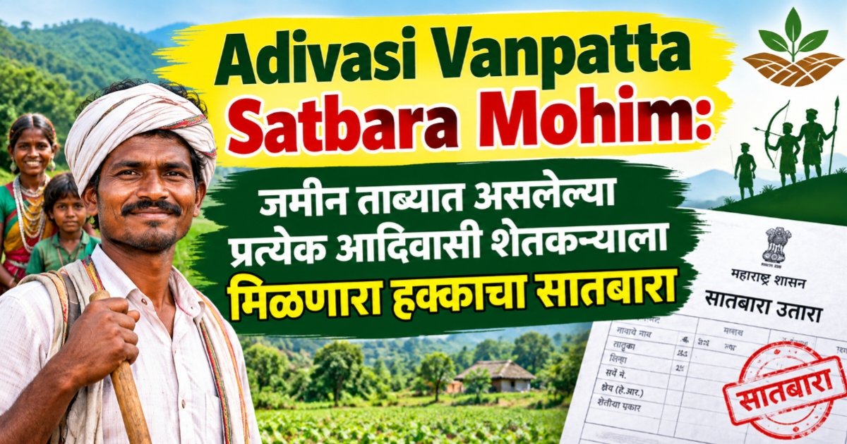 Adivasi Vanpatta Satbara Mohim: जमीन ताब्यात असलेल्या प्रत्येक आदिवासी शेतकऱ्याला मिळणार हक्काचा सातबारा!