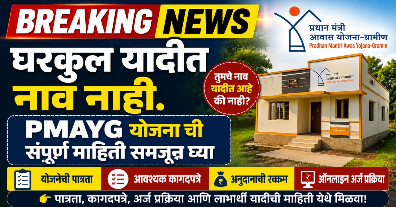Gharkul Yadit Nav Nahi PMAY-G अंतर्गत अर्ज कसा करावा ते सोप्या भाषेत समजून घ्या