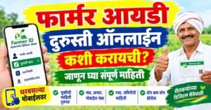 Farmer Id Durusti online कशी करायची? नाव, मोबाईल, पत्ता आणि गट जोडण्याची संपूर्ण माहिती